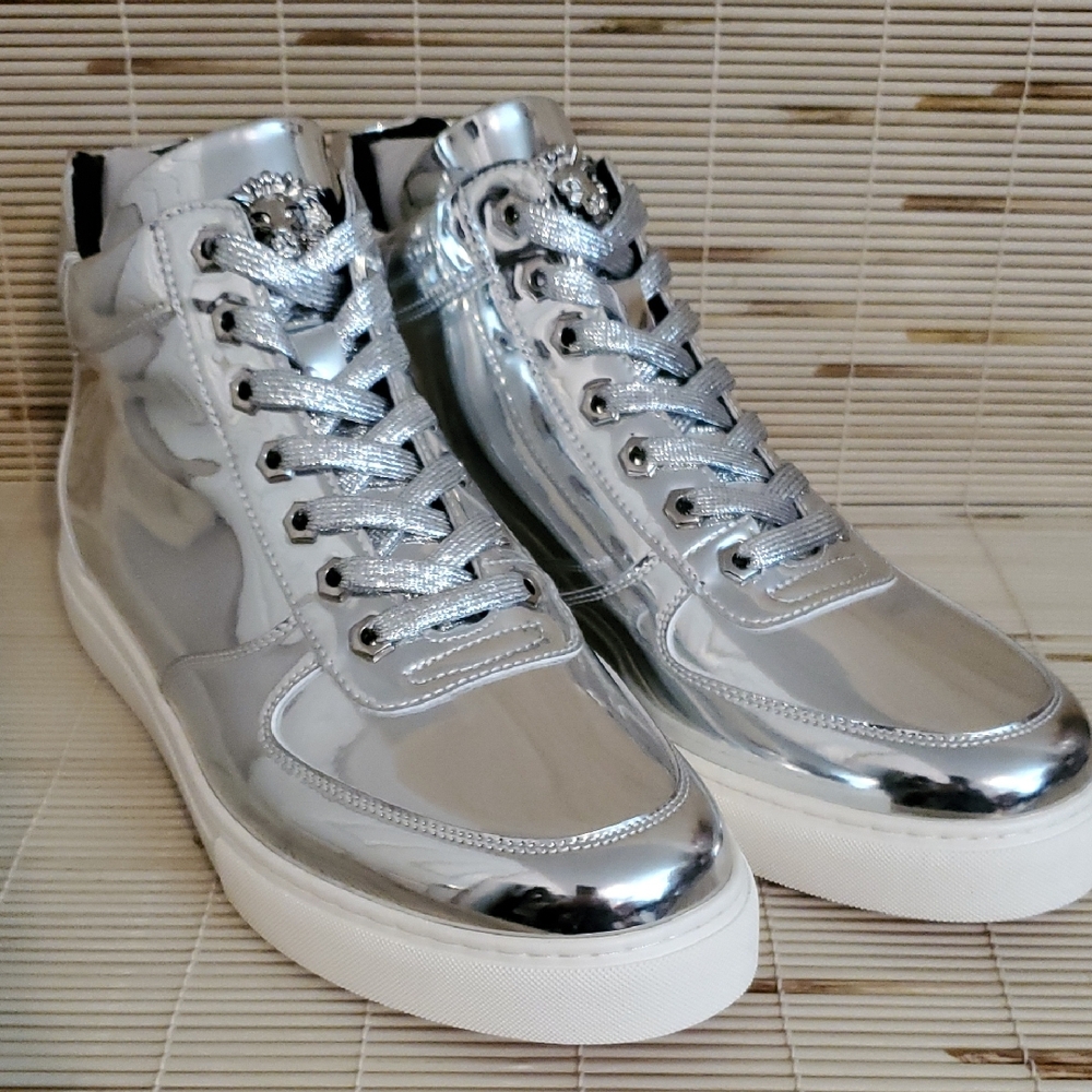 Encore Men's 12 Silver High-Top Sneakers